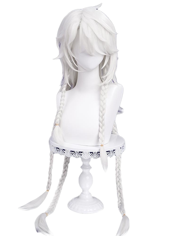 White Smoke Nanook (The Destruction) Cosplay Wig - Honkai: Star Rail (Black/Gold Highlight Long) (FEVERCOS)