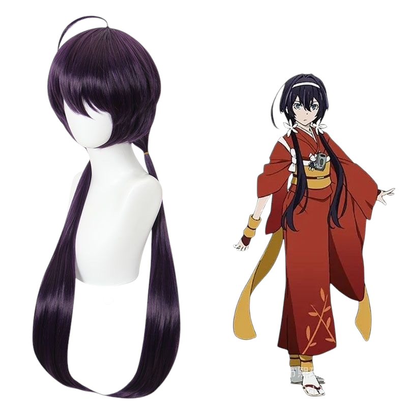 White Smoke Kyouka Izumi Cosplay Wig - Bungo Stray Dogs (Dark Blue Twin Tails) (FEVERCOS)
