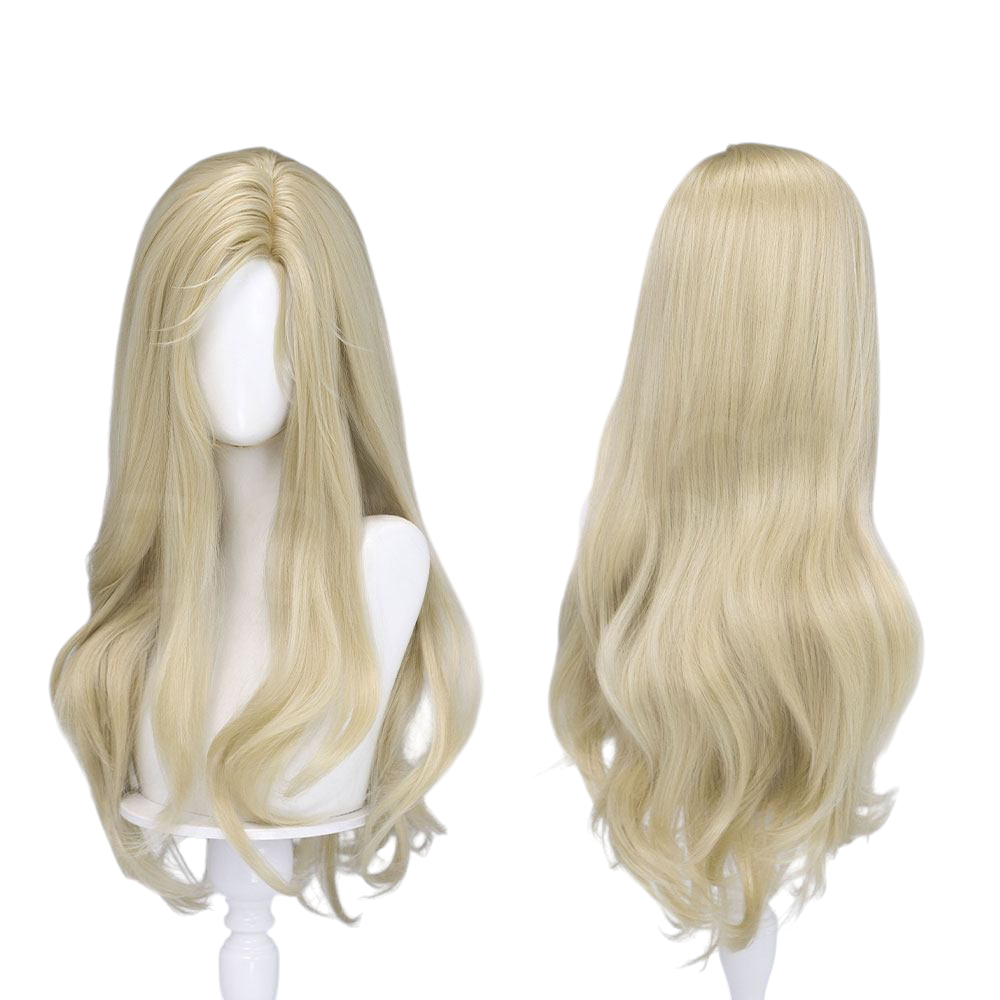 White Smoke Diana Cosplay Wig - Pragmata (60cm Blonde Curly Side Part) (FEVERCOS)
