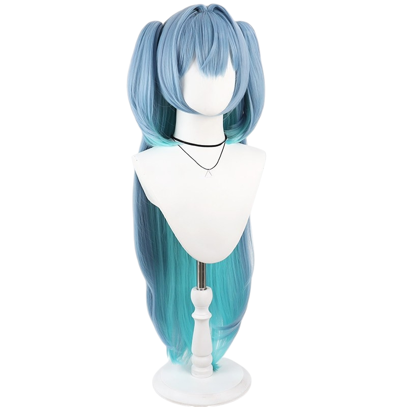 White Smoke Shifty Cosplay Wig - Goddess of Victory (Green Detachable Twin Tails) (FEVERCOS)