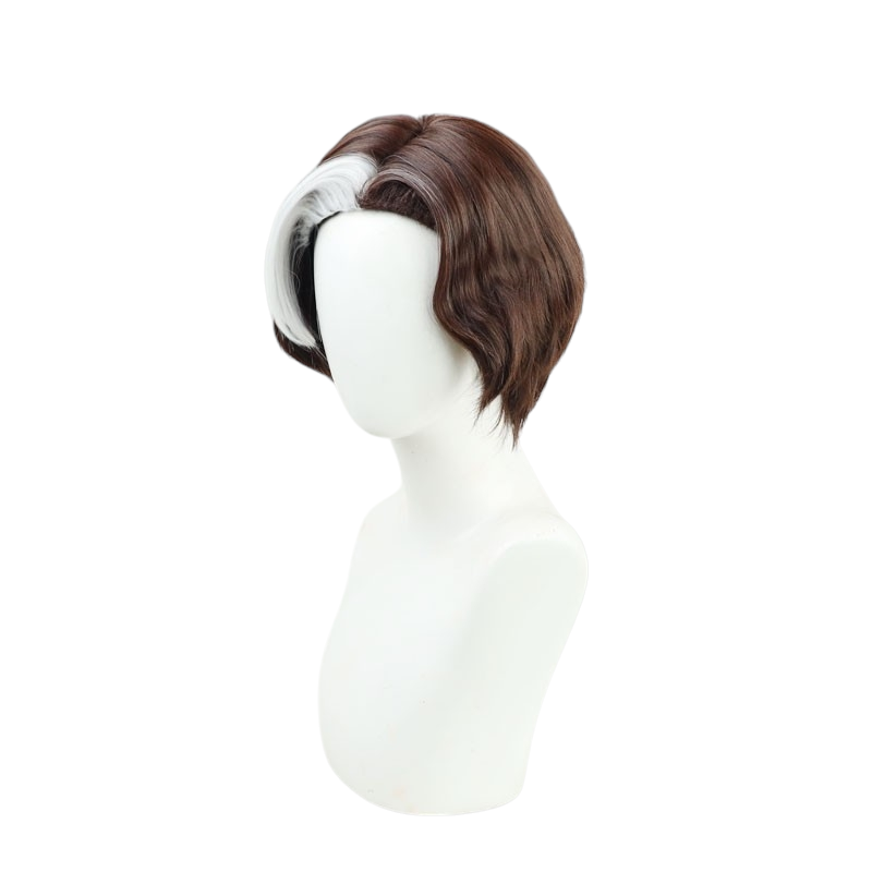 White Smoke Emet-Selch Cosplay Wig - Grand Architect (Black/White Skunk Stripe) (FEVERCOS)