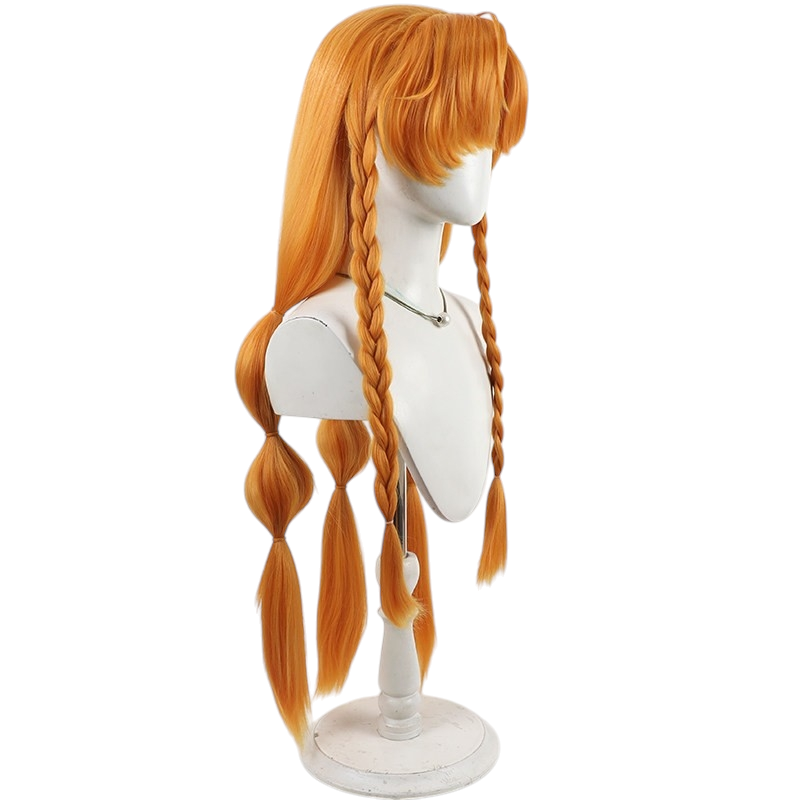 White Smoke Sigrika Cosplay Wig - Wuthering Waves (Orange Crimped Fluffy) (FEVERCOS)