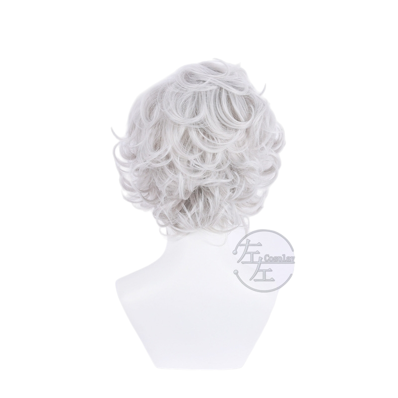 White Smoke Astarion Cosplay Wig - Baldur's Gate 3 (Silver Grey Curly) (FEVERCOS)