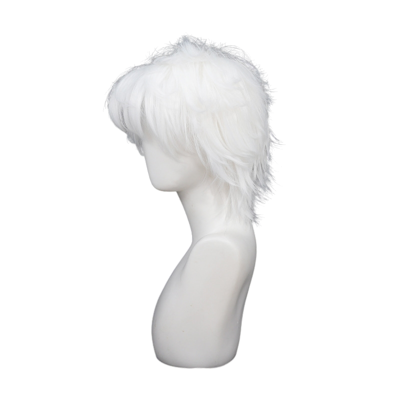 White Smoke Unsei Cosplay Wig - Touken Ranbu (White Teased Short) (FEVERCOS)