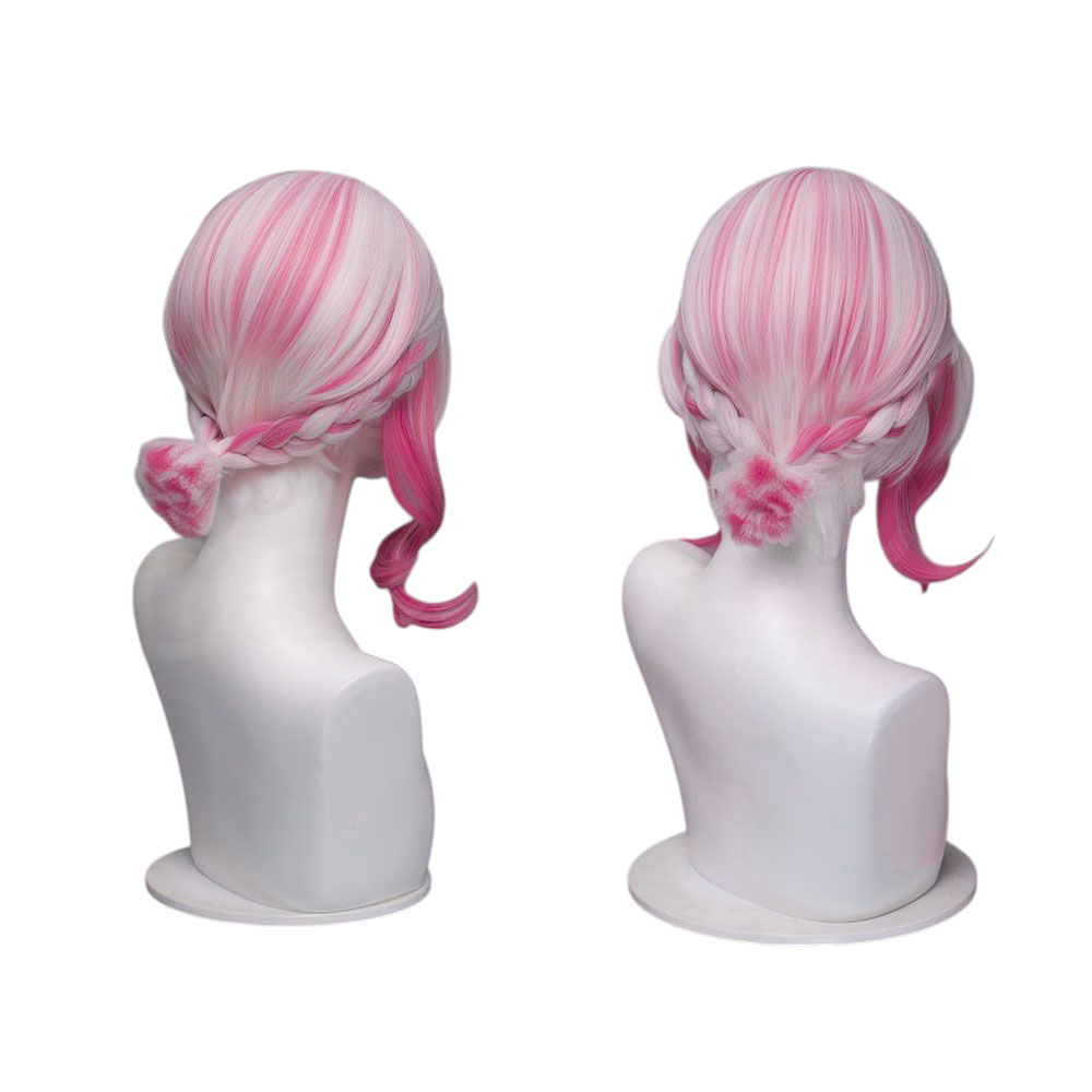 White Smoke Psylocke (Strawberry Mochi) Cosplay Wig - Marvel Rivals (33cm Pink Tied Up) (FEVERCOS)