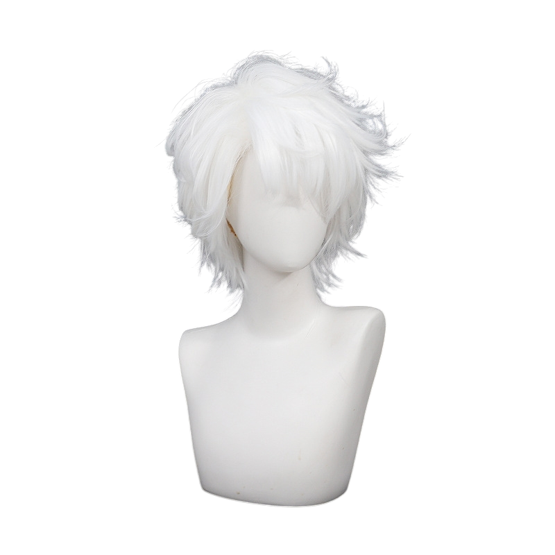 White Smoke Unsei Cosplay Wig - Touken Ranbu (White Teased Short) (FEVERCOS)