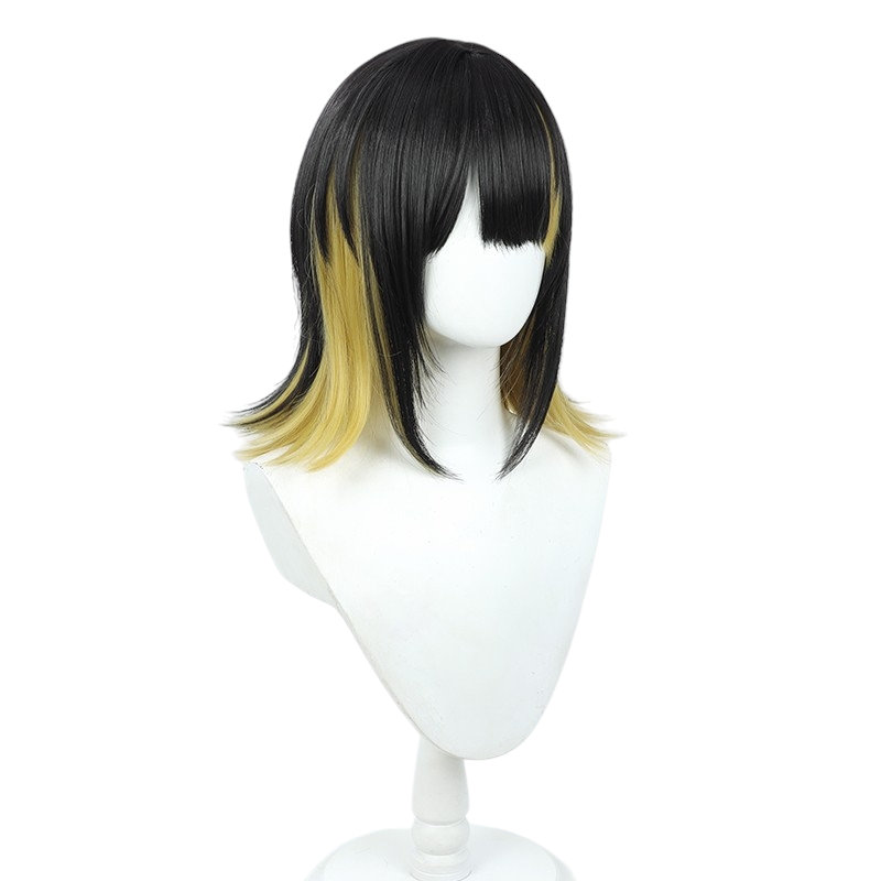 White Smoke Luca Ikaruga (Base Style) Cosplay Wig - Idolmaster Shiny Colors (Black/Red Highlight Scalp) (FEVERCOS)