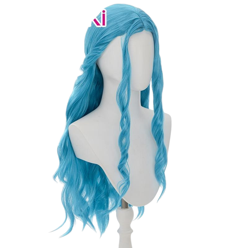 White Smoke Nefertari Vivi Cosplay Wig - One Piece (Light Blue Wavy Long) (FEVERCOS)