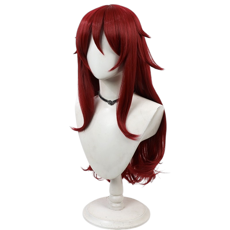 White Smoke Hwa Ryun Cosplay Wig - Tower of God (Wine Red Wavy Scalp) (FEVERCOS)