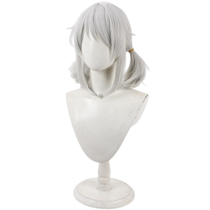 White Smoke Hishi Miracle (New Outfit) Cosplay Wig - Uma Musume (Grey-Blue with Tail) (FEVERCOS)