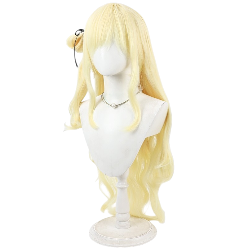 White Smoke Phoebe Cosplay Wig - Wuthering Waves (Golden Yellow Curls) (FEVERCOS)