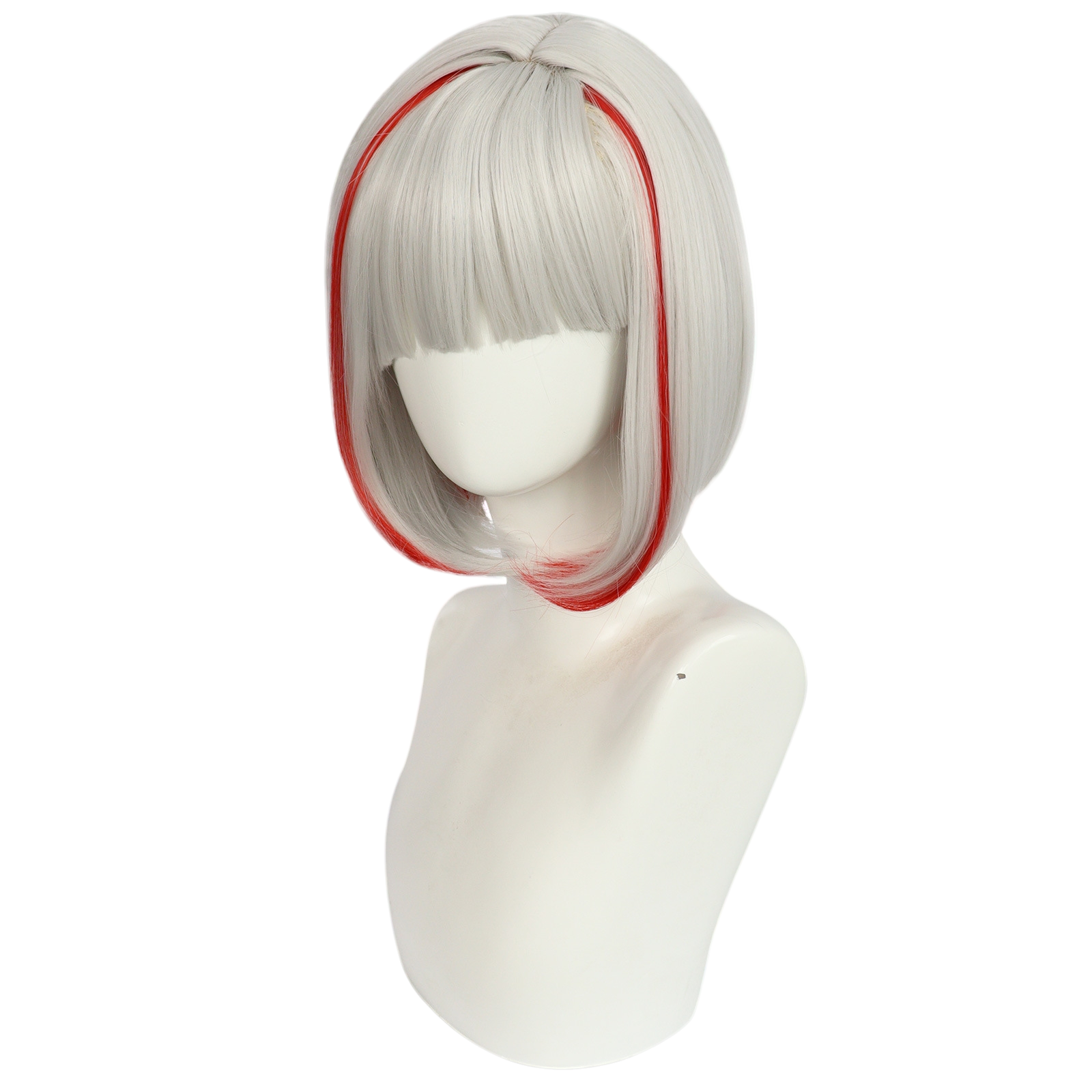 Light Gray Tsuzuri Yugiri Cosplay Wig - Love Live! Hasunosora (Ash Grey/Red Highlights) (FEVERCOS)