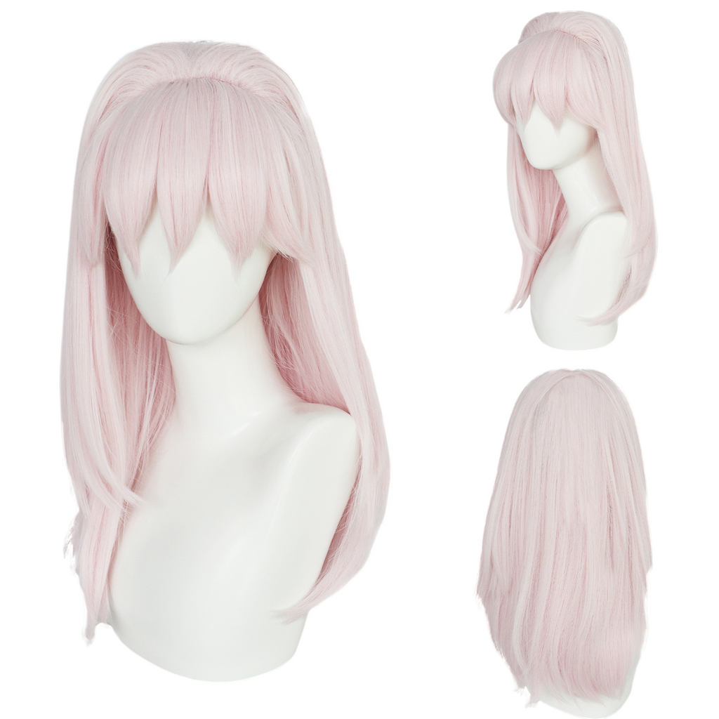 Light Gray Molly Cosplay Wig - Hazbin Hotel (Pink/White Striped) (FEVERCOS)