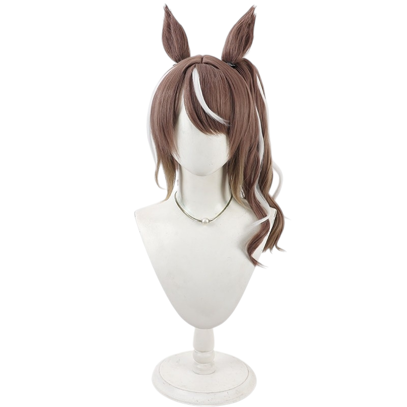 White Smoke Tosen Jordan (Highkey Hallowed Ver.) Cosplay Wig - Uma Musume: Pretty Derby (Includes Ears) (FEVERCOS)