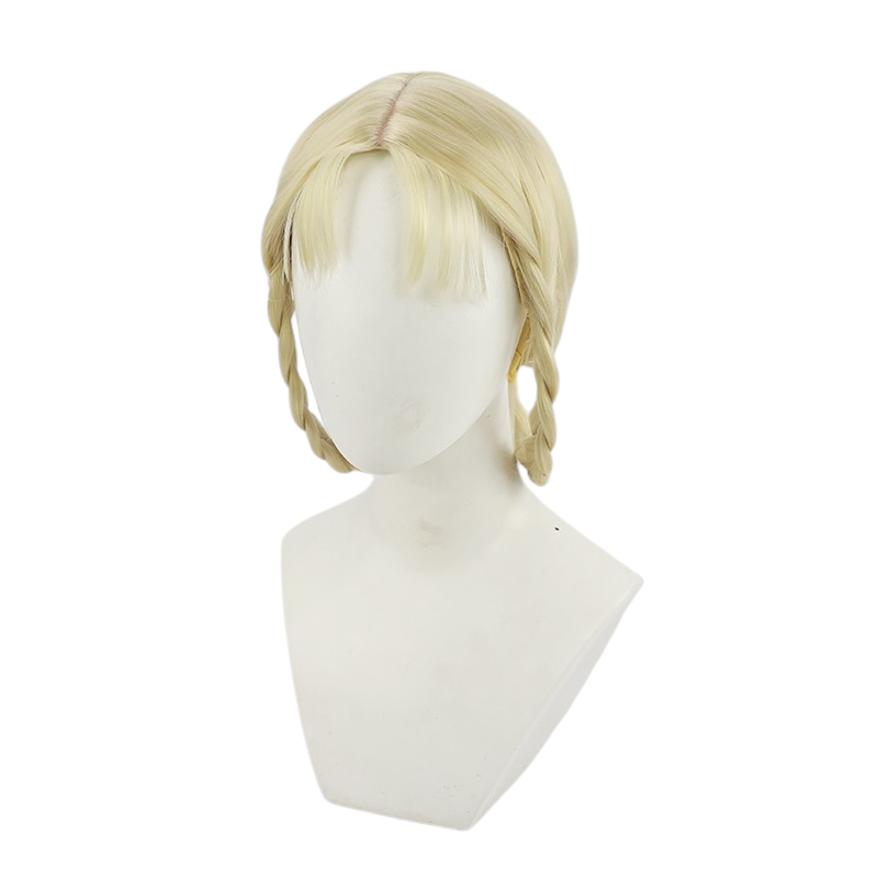 White Smoke Rya (Zorayas) Cosplay Wig - Elden Ring (Pale Yellow Twin Braids) (FEVERCOS)