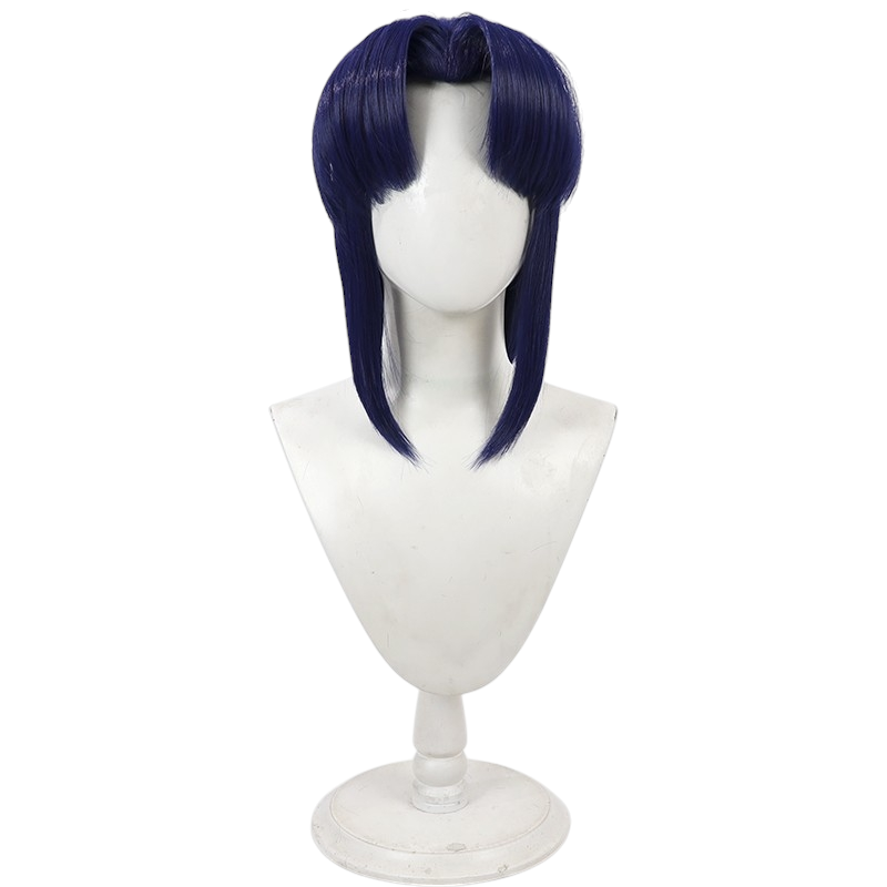 White Smoke Akane Tendo Cosplay Wig - Ranma 1/2 (Dark Blue Teased Middle Part) (FEVERCOS)