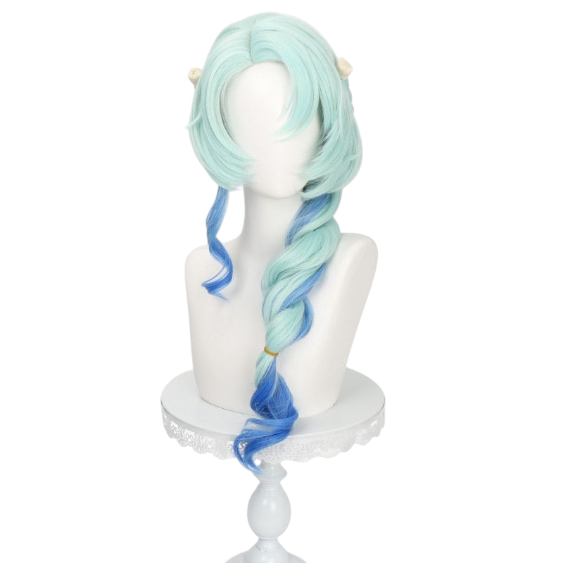 White Smoke Naiad Grace Cosplay Wig - Identity V (Ice Blue Gradient Side Braid) (FEVERCOS)