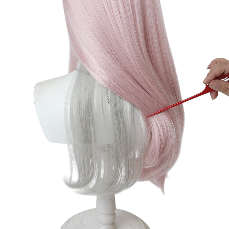 White Smoke Neon Cosplay Wig - Goddess of Victory: NIKKE (Two-Tone Under-Dye Grey Scalp) (FEVERCOS)