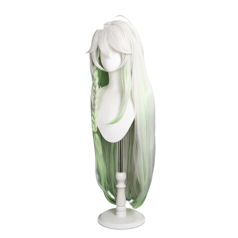 White Smoke Greater Lord Rukkhadevata Cosplay Wig - Genshin Impact (White/Green Gradient Scalp) (FEVERCOS)