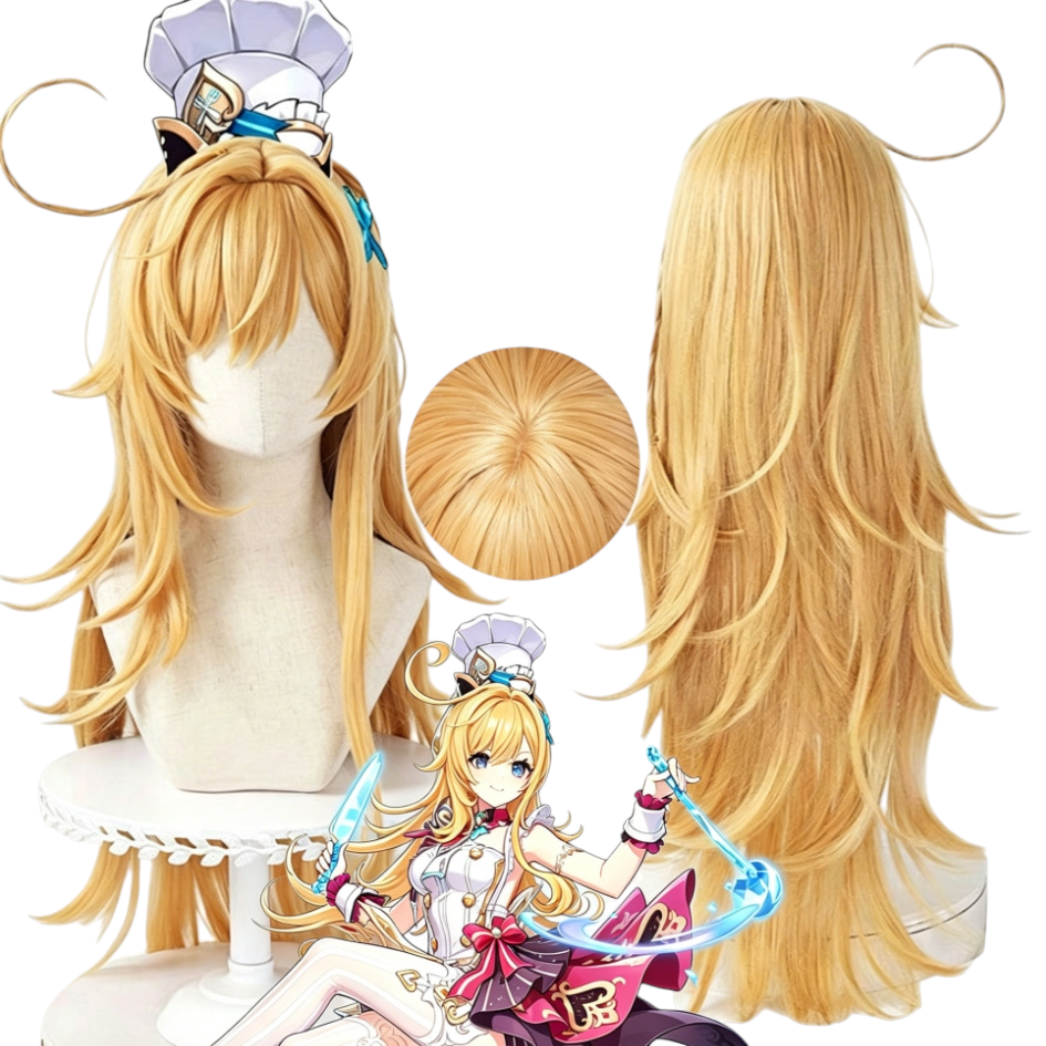 White Smoke Aekofe (Fontaine Chef) Cosplay Wig - Genshin Impact (Side Braid Long Straight) (FEVERCOS)