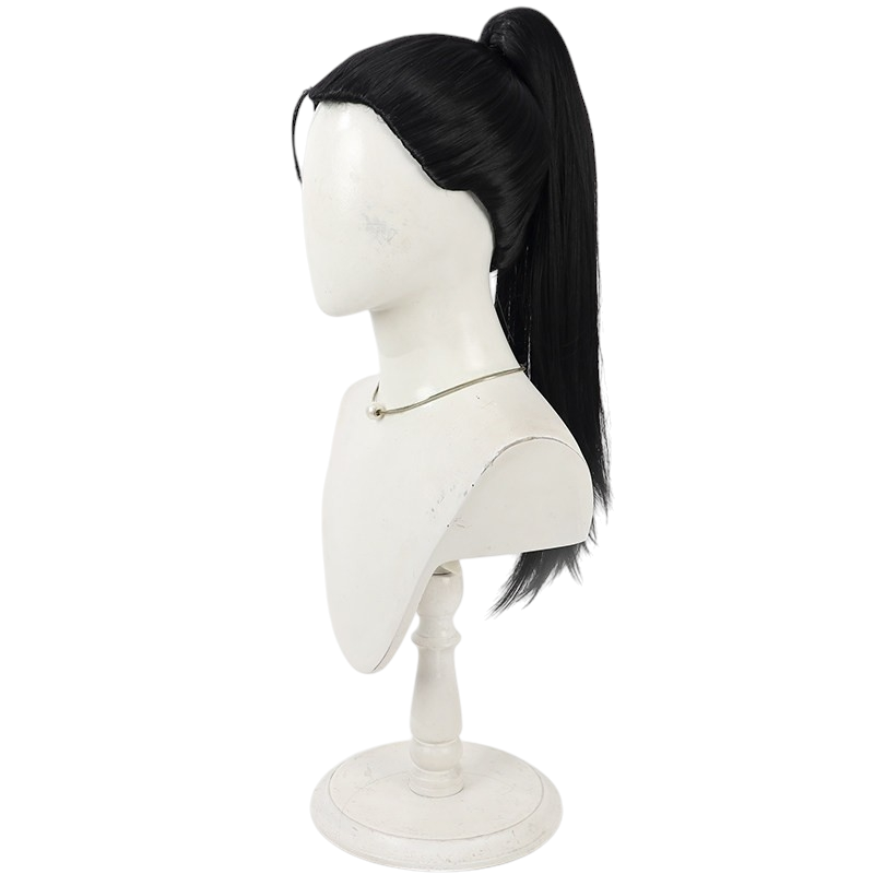 White Smoke Shuro (Toshiro) Cosplay Wig - Delicious in Dungeon (Black Detachable Ponytail) (FEVERCOS)
