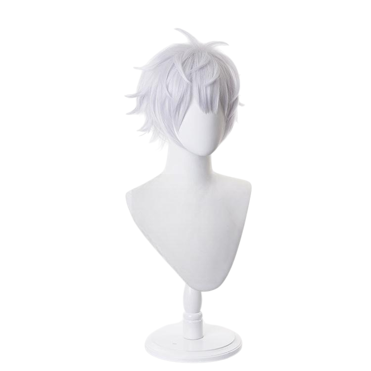 White Smoke Gojo Satoru (Loose/Casual) Cosplay Wig - Jujutsu Kaisen (White Messy Down) (FEVERCOS)