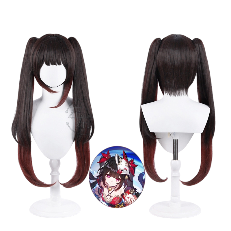 White Smoke Sparkle Cosplay Wig - Honkai: Star Rail (Gradient Twin Tails Clips) (FEVERCOS)