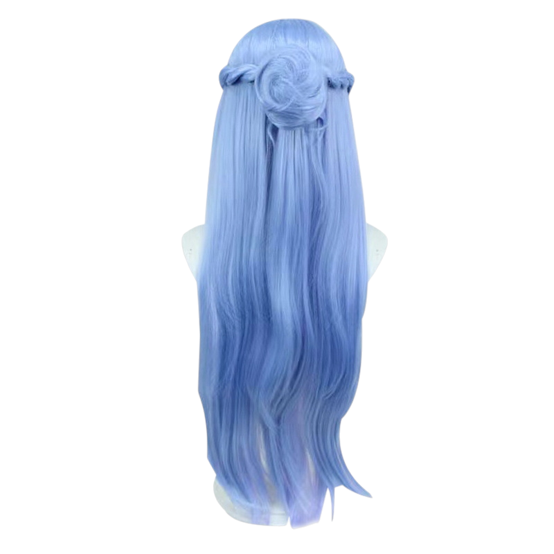 White Smoke Robin Cosplay Wig - Honkai: Star Rail (Fluffy Wavy Scalp Bun) (FEVERCOS)