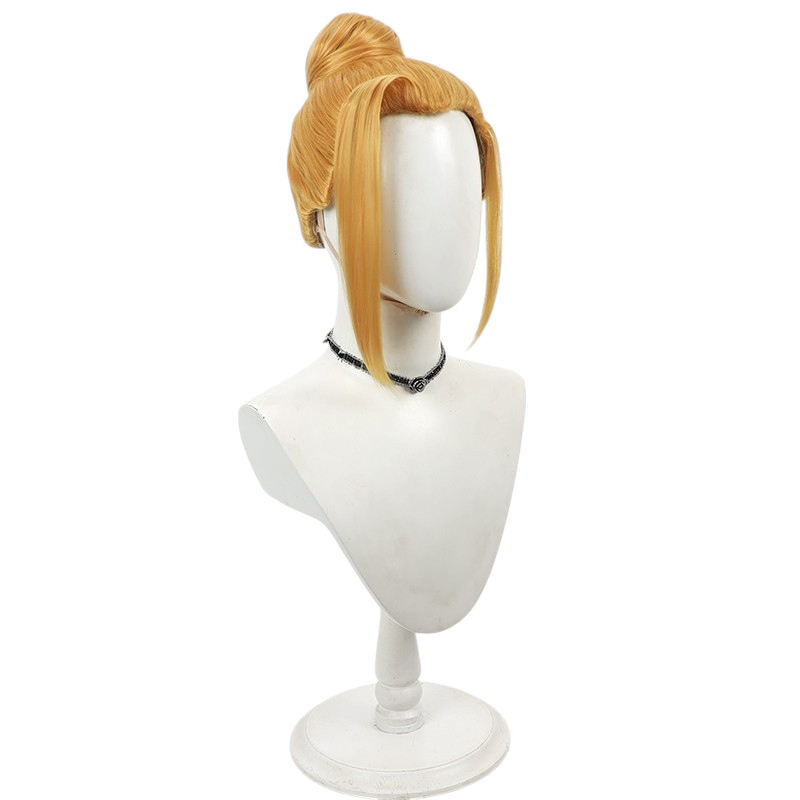 White Smoke Yu Hansung Cosplay Wig - Tower of God (Golden Yellow Widow's Peak Bun) (FEVERCOS)