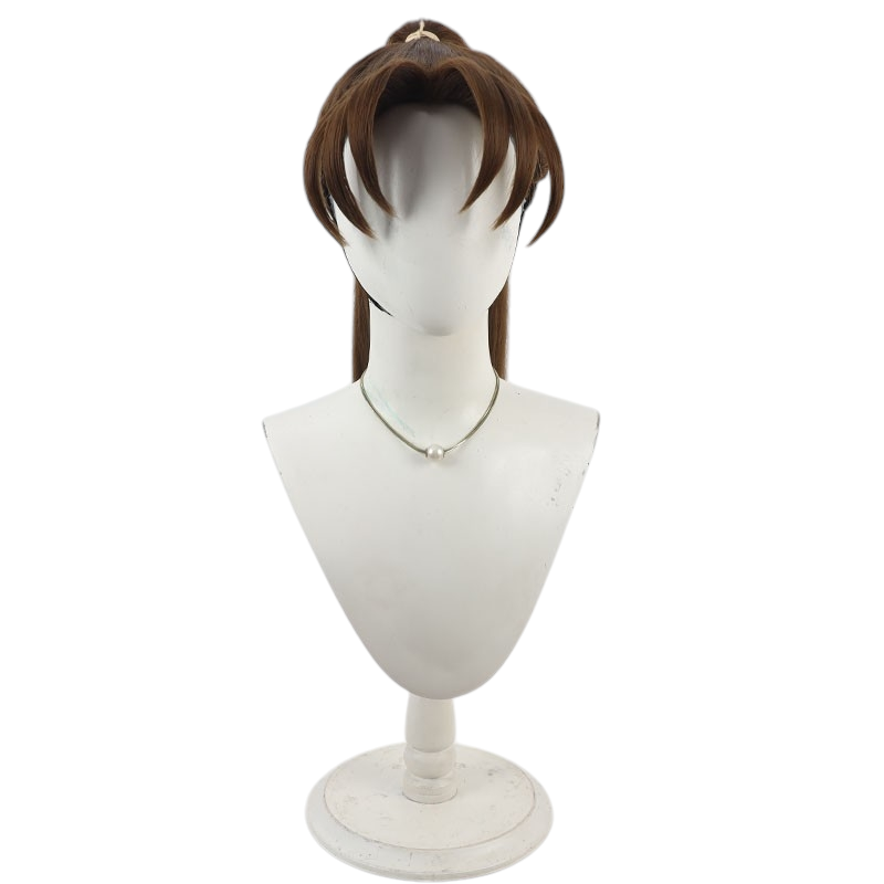 Light Gray Shusaku Komatsuda Cosplay Wig - Nintama Rantaro (Brown Widow's Peak) (FEVERCOS)