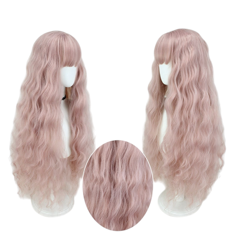 White Smoke Reira Serizawa Cosplay Wig - NANA (Pink Crimped Curly) (FEVERCOS)