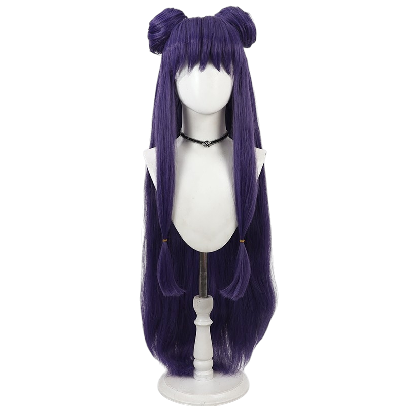 White Smoke Shampoo (Dark Brown Ver.) Cosplay Wig - Ranma 1/2 (Detachable Twin Buns) (FEVERCOS)