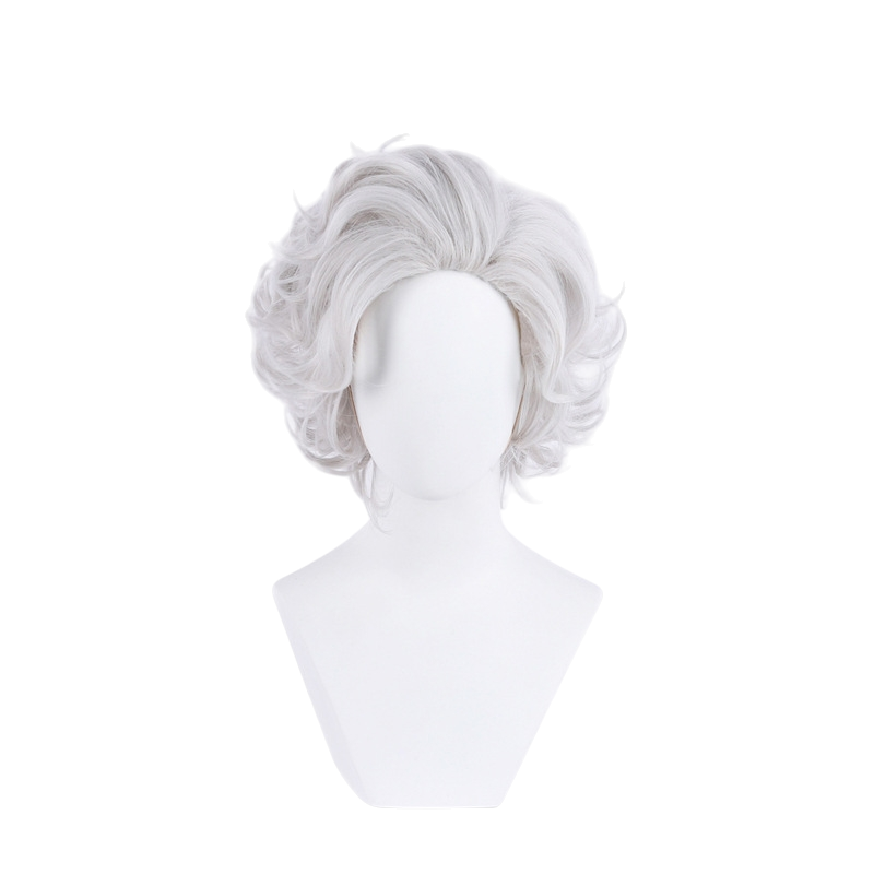 White Smoke Astarion Cosplay Wig - Baldur's Gate 3 (Silver Grey Curly) (FEVERCOS)