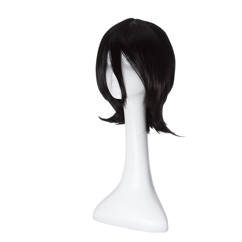 White Smoke Rukia Kuchiki Cosplay Wig - BLEACH (Black Flipped Bob) (FEVERCOS)