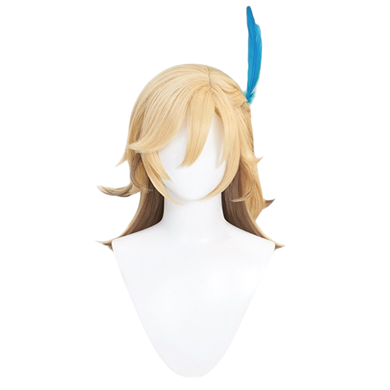 White Smoke Kaveh Cosplay Wig - Genshin Impact (Blonde Gradient with Earrings) (FEVERCOS)