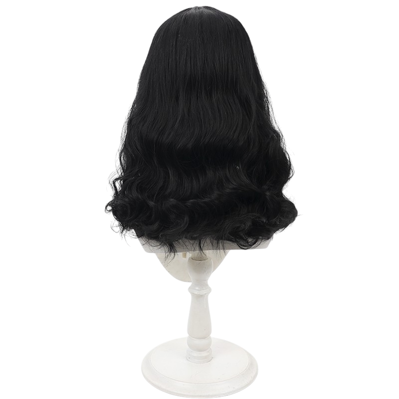 White Smoke Tomie Kawakami Cosplay Wig - Junji Ito Collection (Black Wavy) (FEVERCOS)
