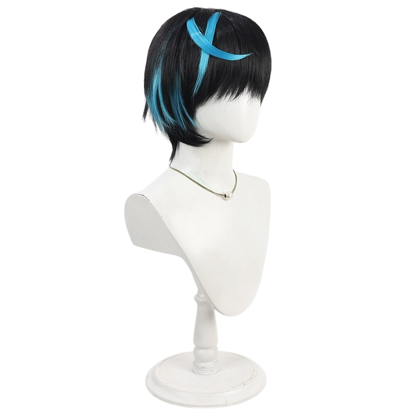 White Smoke Unika Cosplay Wig - Dual Rulers (Black Textured Short) (FEVERCOS)