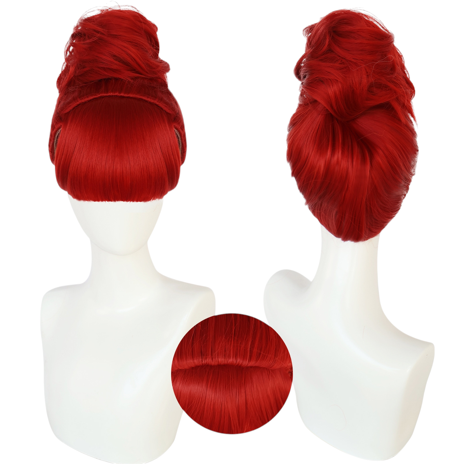 Beige Miss Argentina (Receptionist) Cosplay Wig - Beetlejuice (Red Updo) (FEVERCOS)