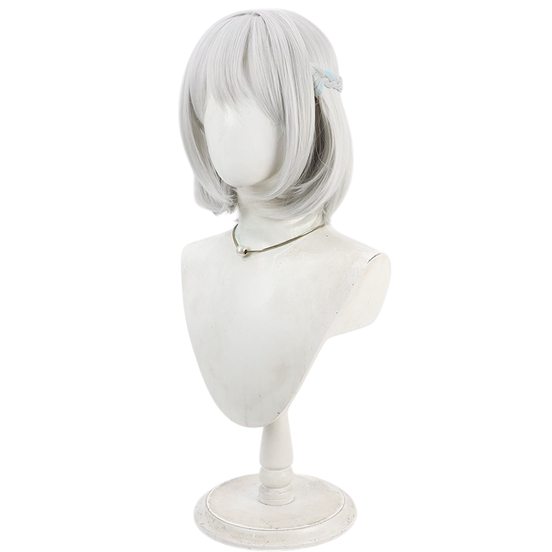 White Smoke Kaya Rinba Cosplay Wig - Gakuen Idolmaster (Integrated Twin Braids Scalp) (FEVERCOS)