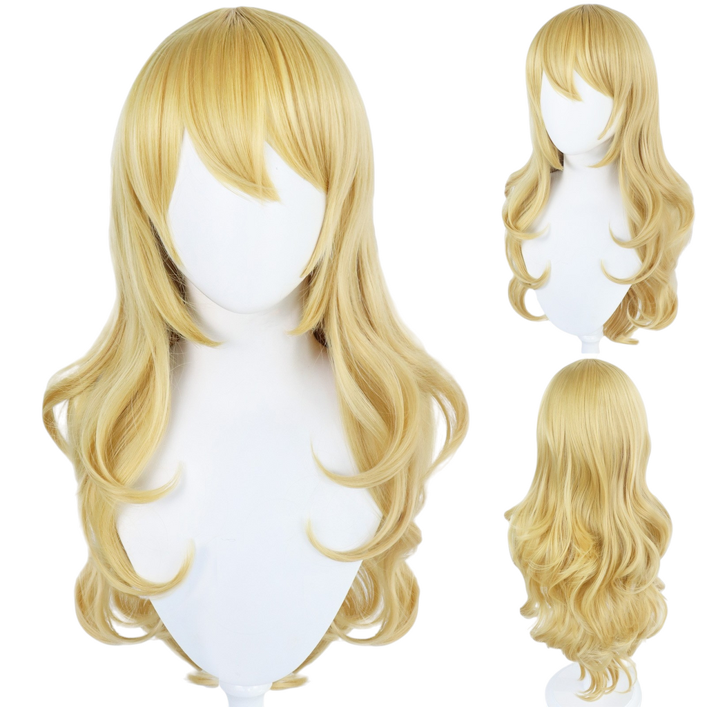 White Smoke Kaori Miyazono Cosplay Wig - Your Lie in April (Blonde Wavy Scalp) (FEVERCOS)