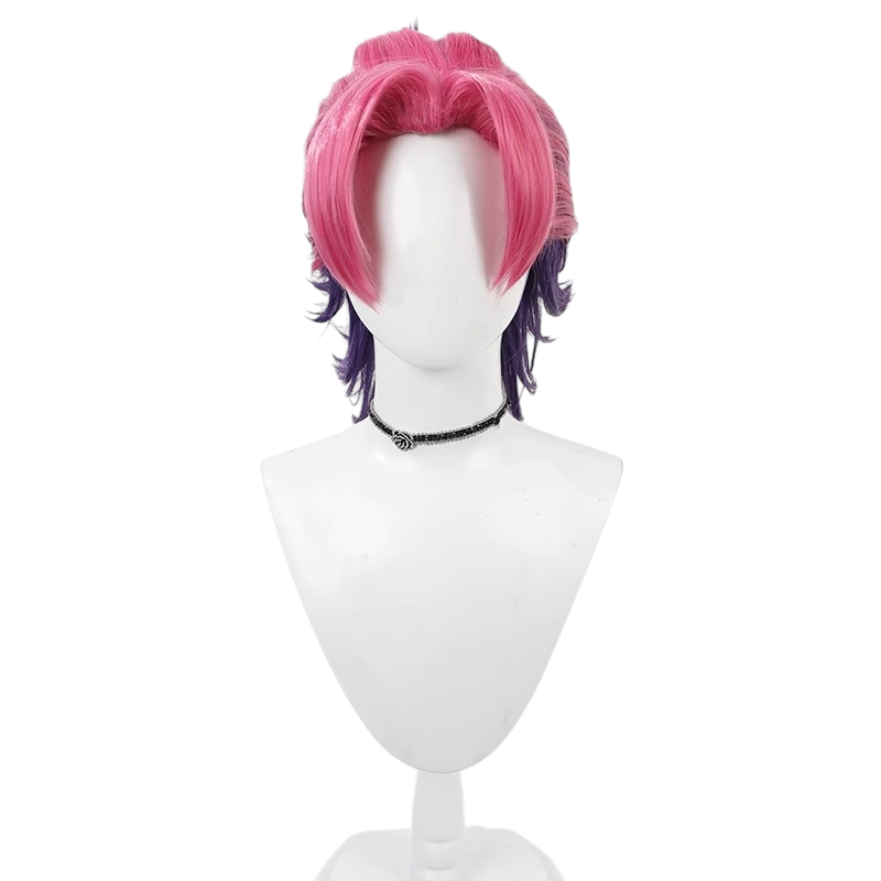 White Smoke Kayn Cosplay Wig - Boyband Heartsteel (Split Color Widow's Peak Flipped) (FEVERCOS)