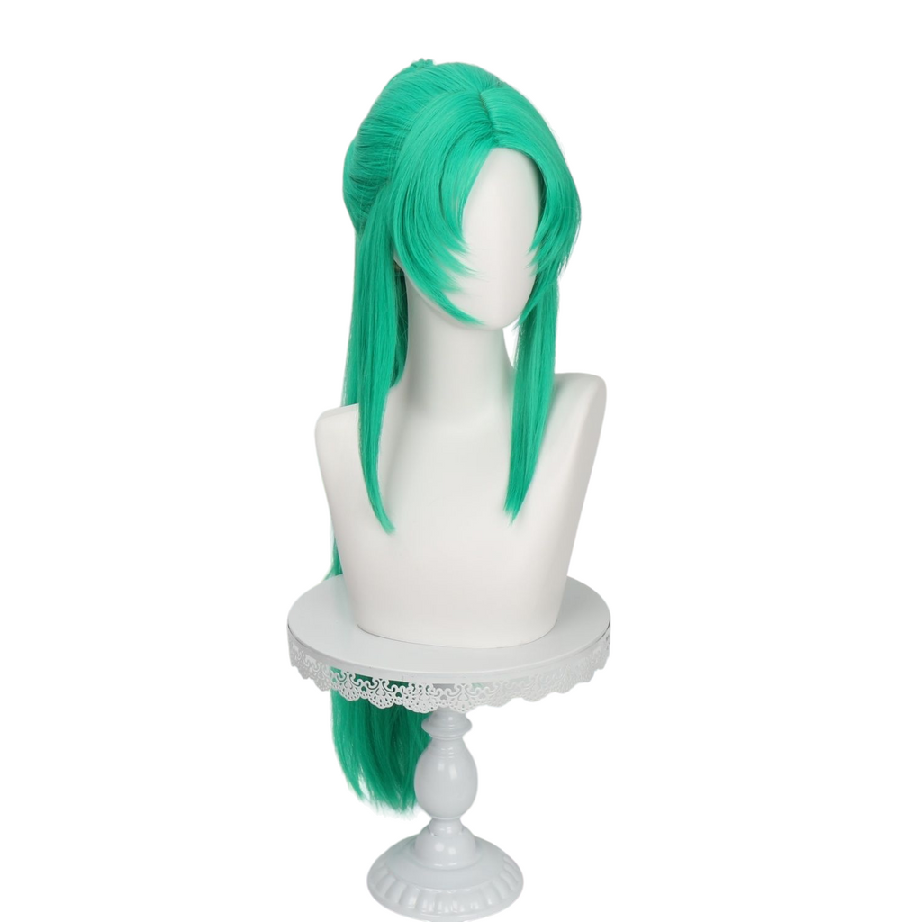 White Smoke Mion Sonozaki Cosplay Wig - Village Heir (Green Ponytail) (FEVERCOS) Higurashi When They Cry