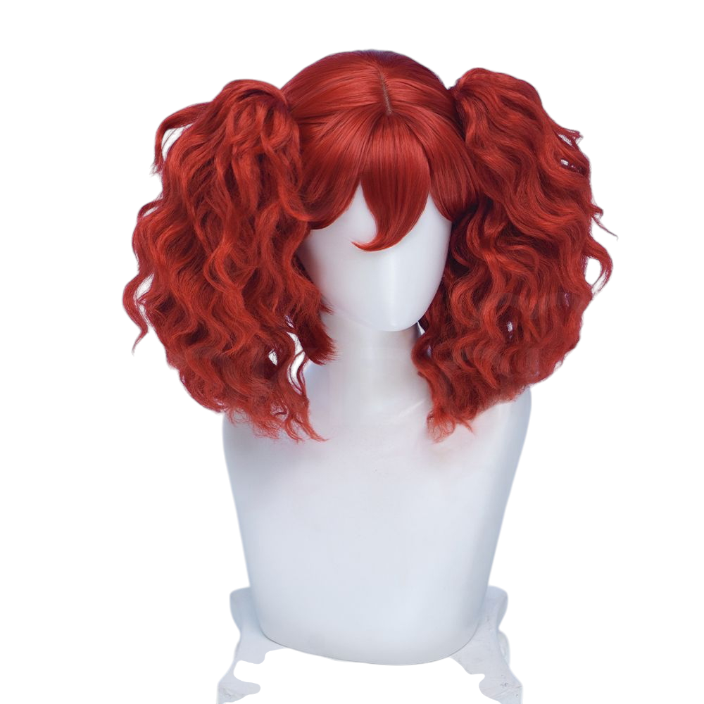 White Smoke Poppy Cosplay Wig - Poppy Playtime (Red Detachable Ponytail Scalp) (FEVERCOS)