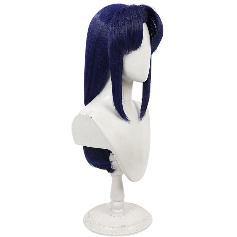 White Smoke Akane Tendo Cosplay Wig - Ranma 1/2 (Dark Blue Teased Middle Part) (FEVERCOS)