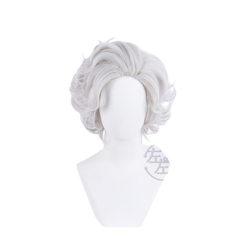 White Smoke Astarion Cosplay Wig - Baldur's Gate 3 (Silver Grey Curly) (FEVERCOS)