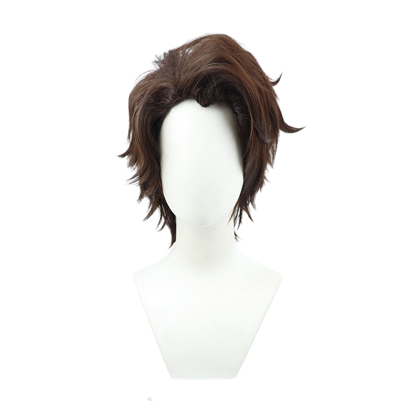White Smoke Sosuke Aizen Cosplay Wig - BLEACH (Brown Teased Slick Back) (FEVERCOS)