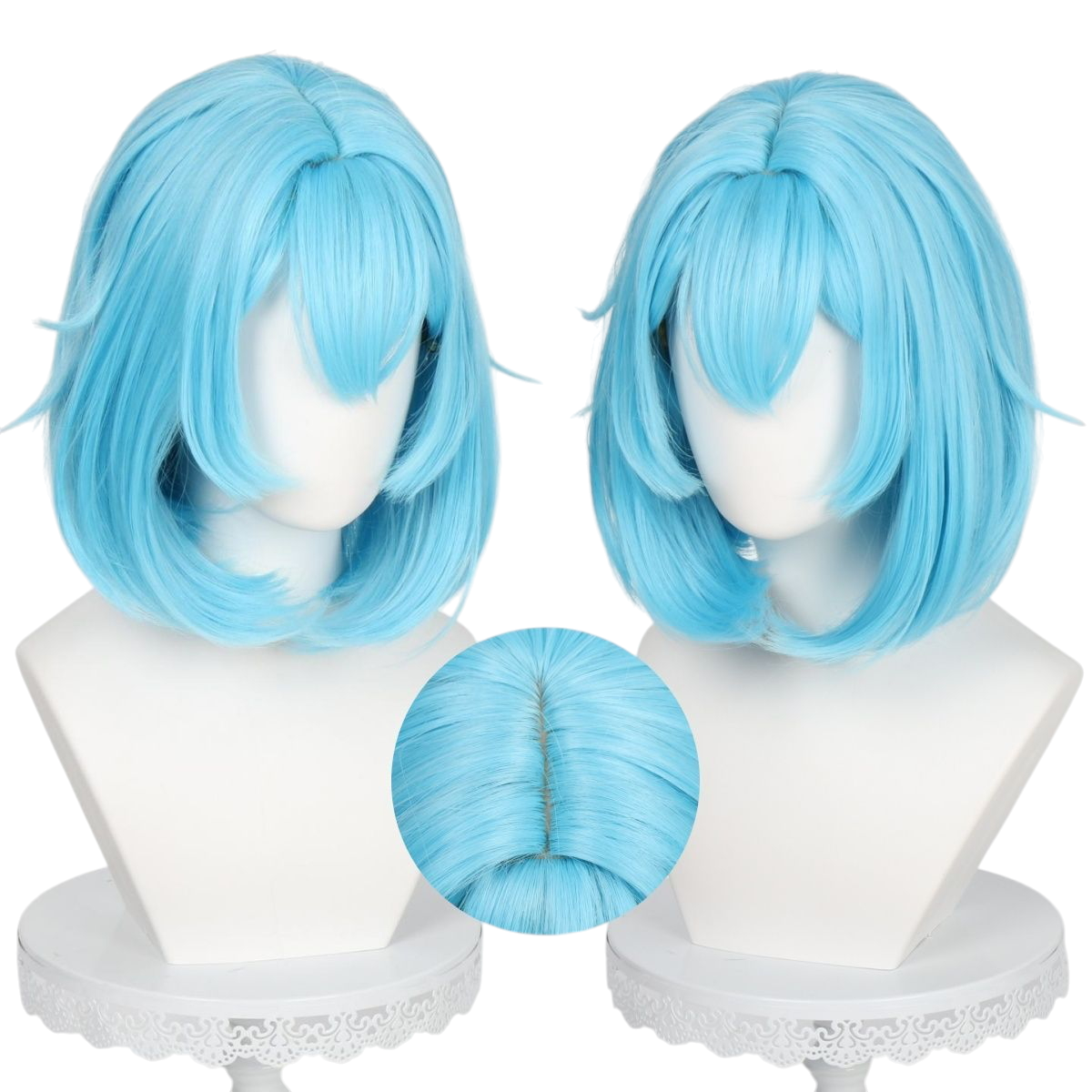 White Smoke Daji Cosplay Wig - Honor of Kings (Line Puppy Teased Inward Curl) (FEVERCOS)