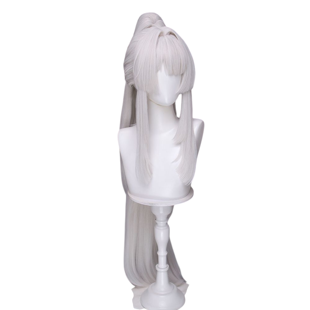 White Smoke Feixue (Hiyuki) Cosplay Wig - Wuthering Waves (Detachable Ponytail Scalp) (FEVERCOS)