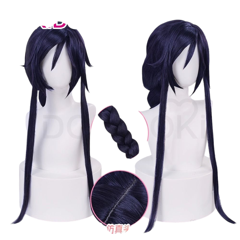 White Smoke Ahri (Base Skin) Cosplay Wig - League of Legends (Black Side Part Scalp Braid) (FEVERCOS)