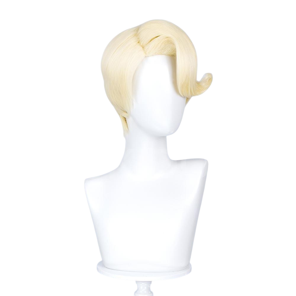 White Smoke St. Peter Cosplay Wig - Hazbin Hotel (Micro-Crimped Teased Blonde) (FEVERCOS)